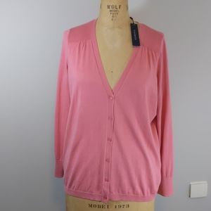 Talbots 1X Cardigan Rose Pink NWT